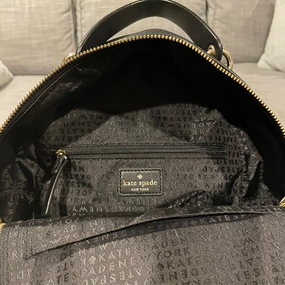 LIKE NEW Kate Spade New York Small Black Leather Backpack with Tassels - Picture 3 of 3